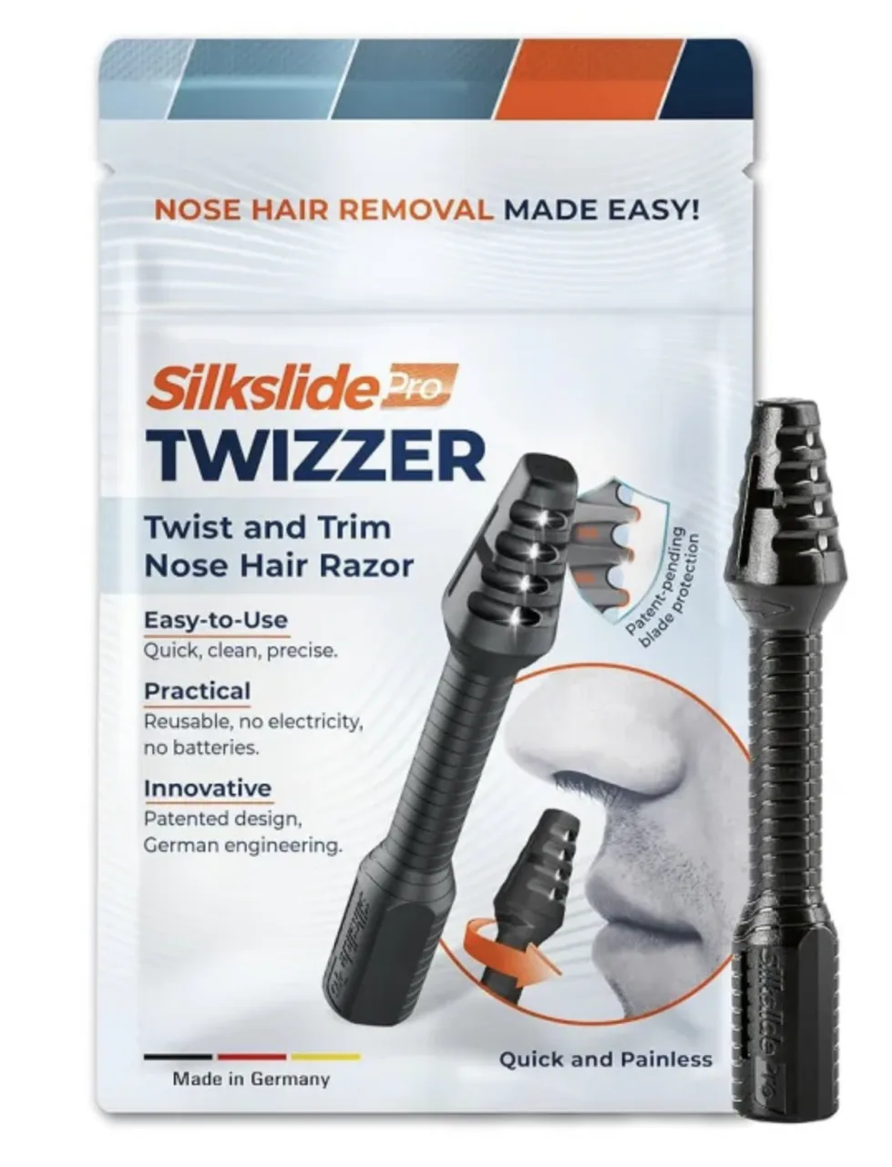 SILKSLIDE Pro TWIZZER – Twist & Trim zastrihávač chĺpkov v nose