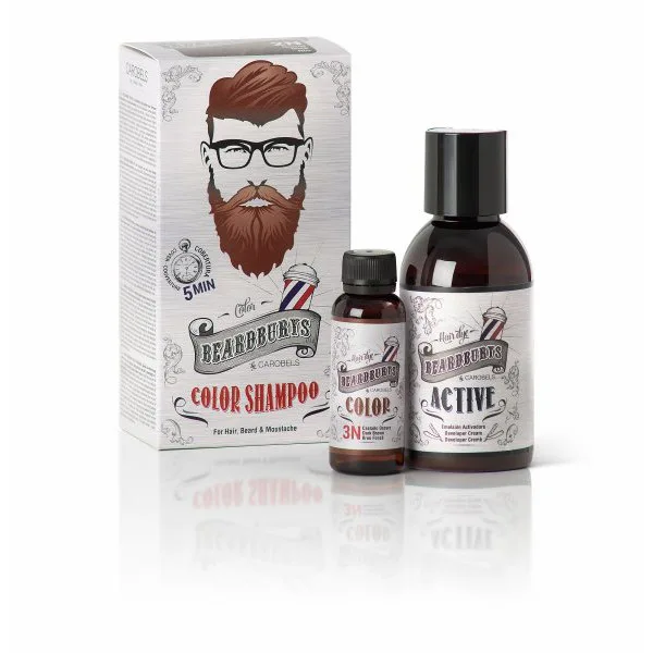 Beardburys farbiace šampón na vlasy a fúzy-tmavo hnedý