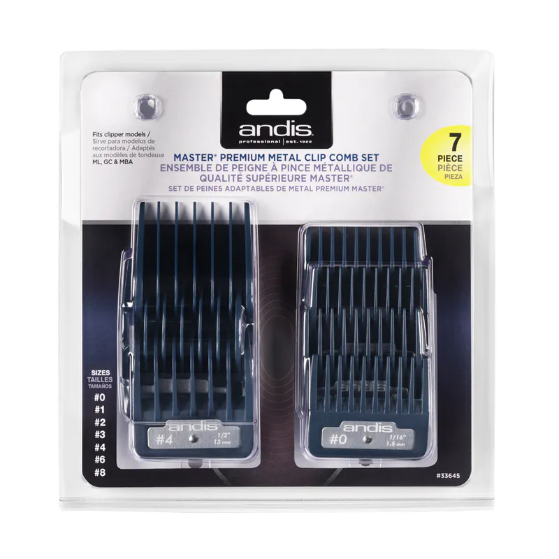 Sada plastových hrebeňov Andis Master Premium Metal Clip - Obrázok 1