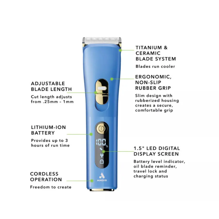 ANDIS enVISION model CLC-5 - Blue - Obrázok 4