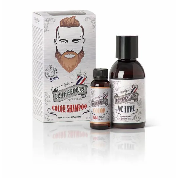 Beardburys farbiace šampón na vlasy a fúzy-svetlo hnedý - Obrázok 1