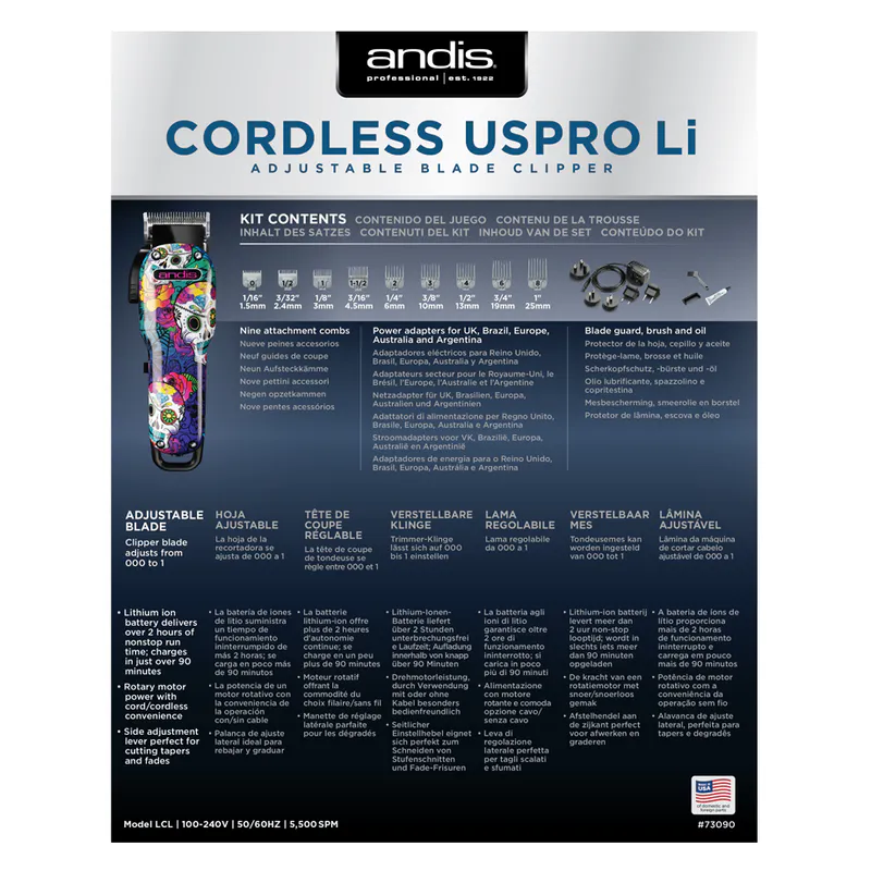 Andis Cordless USPro (Sugar Skull Edition) - Obrázok 5