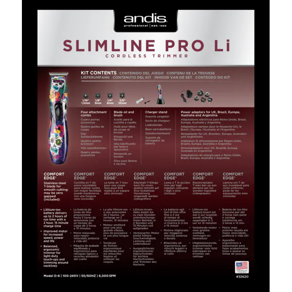 Andis Slimline Pro Ion T-Blade - Skull Design - Obrázok 5