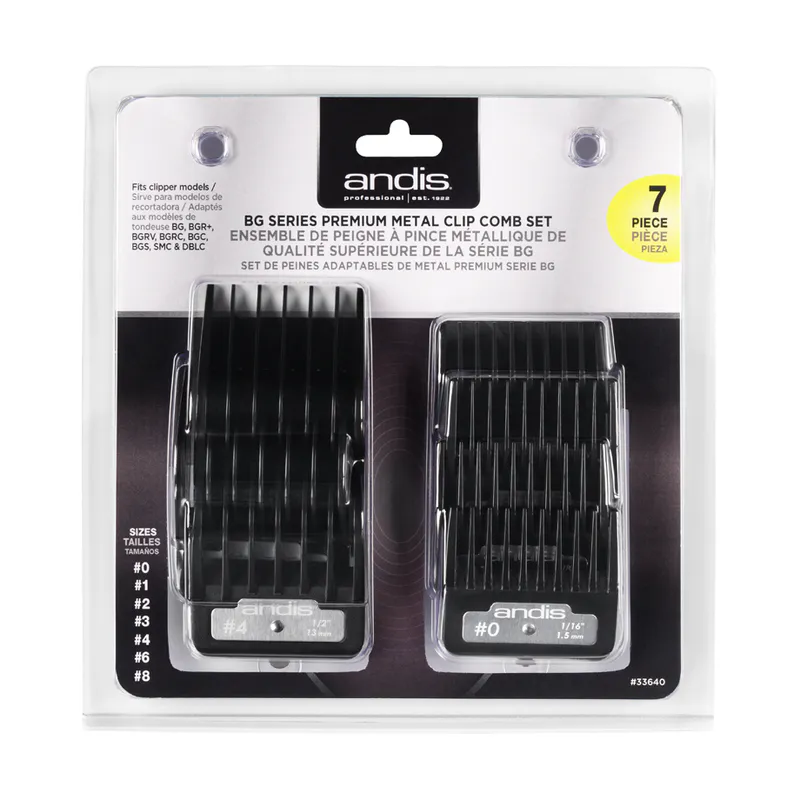 Sada plastových hrebeňov Andis BG Series Premium Metal Clip - Obrázok 1