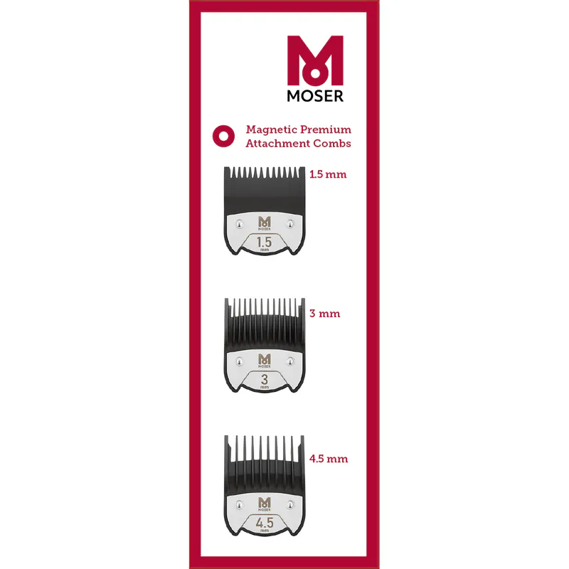 Prémiové magnetické hrebene MOSER 1,5 mm, 3 mm a 4,5 mm - Obrázok 2
